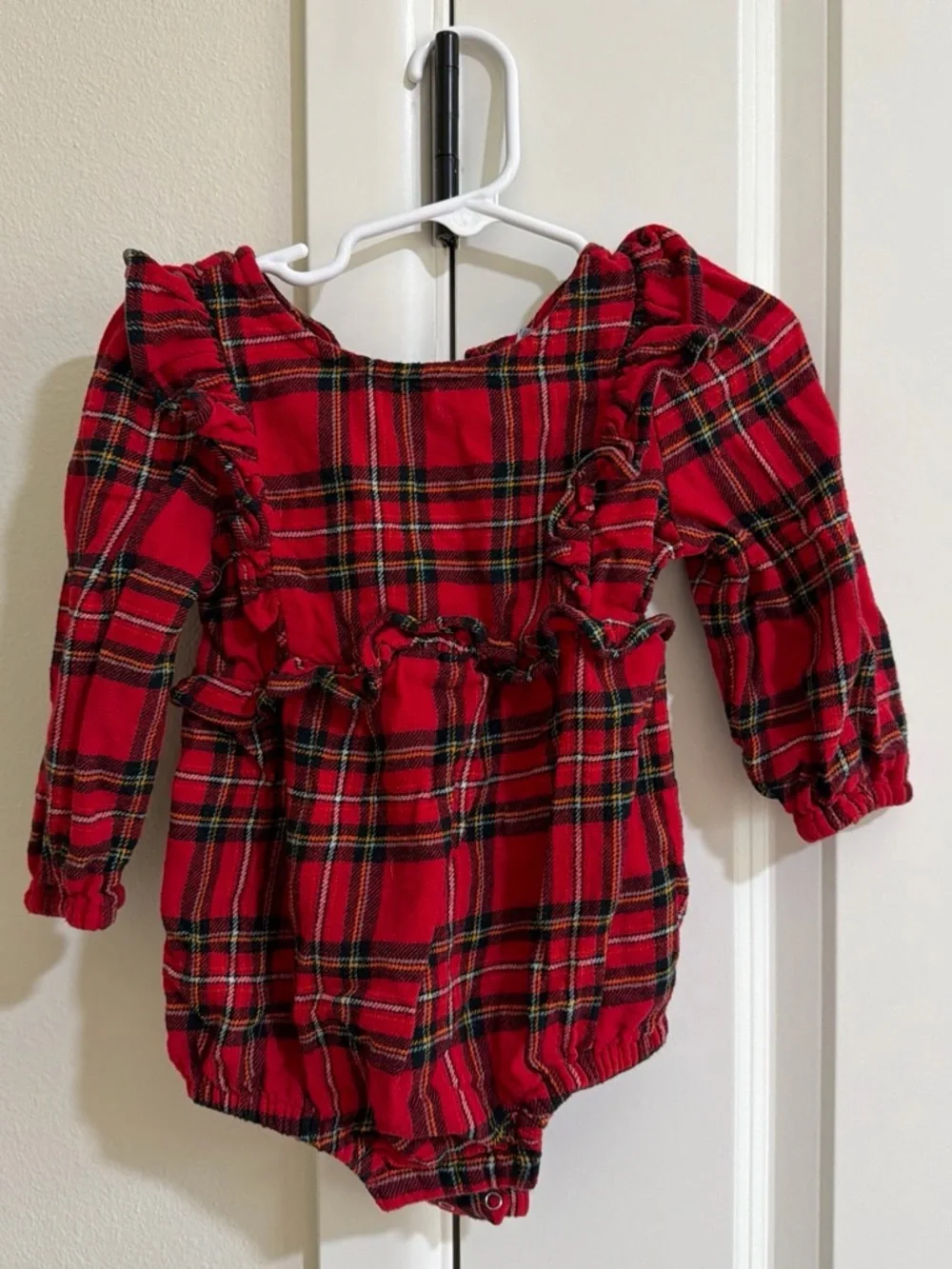 Old Navy Red Plaid Ruffle One-Piece